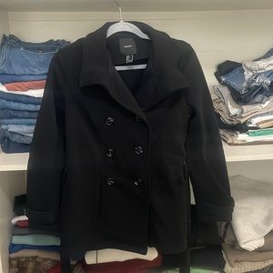 forever 21 black peacoat